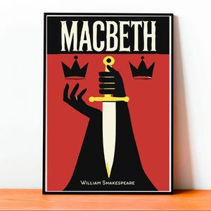 Macbeth Poster, William Shakespeare, Arte Letteraria, Decorazione Casa, Wall Art, Stampa Vintage, Dramma Classico, Arredamento Gotico
