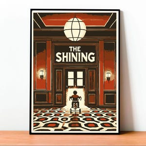 Poster The Shining, Arte da Parete Stephen King, Stampa Film Kubrick, Copertina Horror Vintage, Illustrazione Fatta a Mano