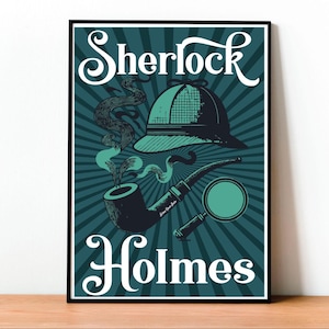Sherlock Holmes Poster, Arthur Conan Doyle Art Print, Vintage Book Cover, Mystery Wall Art, Fine Art, Literary Decor, Unique Gift