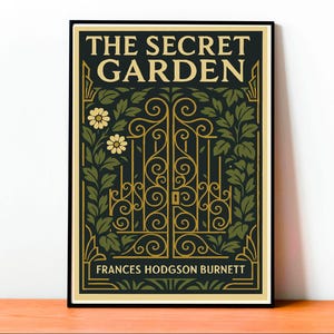Poster Il Giardino Segreto, Arte Frances Hodgson Burnett, Stampa Libro Vintage, Illustrazione Floreale Letteraria, Decorazione Parete