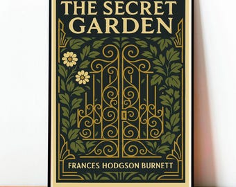 The Secret Garden Poster, Vintage Poster, Wall Art, Modern Design, Book Poster, Digital Print, Cover Poster, Book Lover Gift, Literature Art