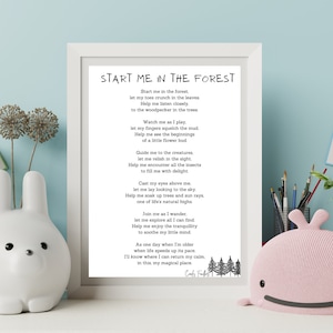 Start Me in The Forest Poem | Gift | Poem art | Wall Art | Home Decor | A4 Print | Poetry | Nursery Decor