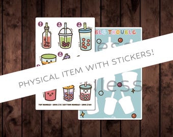 BUBBLE TROUBLE Boba Bubble Tea Sticker Savings Challenge  | Matte Sticker Savings Challenge | Save With Stickers | Cash Envelopes