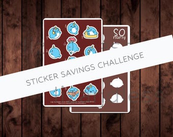 SO NARLY Cute Narwhal Sticker Savings Challenge  | Matte Sticker Savings Challenge | Save With Stickers | Cash Envelopes