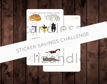 PURRFECT DAY Cat Kitten Savings Challenge  | Sticker Savings Challenge | Cash Budgeting | Save With Stickers
