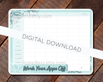 Track MONTHLY REWARDS from Apps! Perfect for App Reward Programs! PDF provided | Sticker Savings Challenge