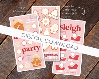 HOUSE PARTY + Baking Spirits Bright + SLEIGH | Digital Download | Cute Christmas Savings Challenge | Low Budget Savings Challenge