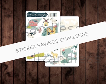 Let's Visit the Countryside Savings Challenge  | Sticker Savings Challenge | Cash Budgeting | Save With Stickers