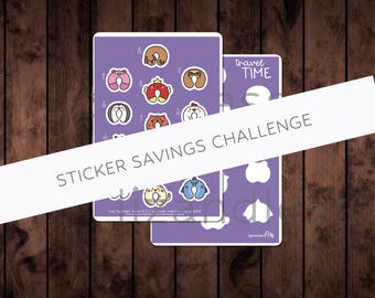 TRAVEL TIME Cute Travel Pillow Sticker Savings Challenge  | Matte Sticker Savings Challenge | Save With Stickers | Cash Envelopes