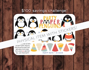 PARTY POOPER PENGUINS | Sticker Savings Challenge | Save With Stickers | Save With Stickers
