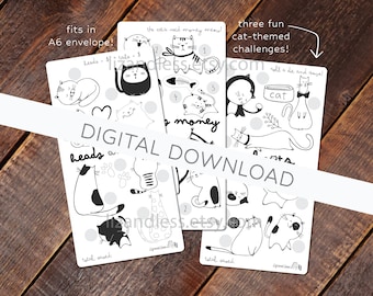 The Cats Need Money MEOW | Cute Cat Savings Challenge! | Digital Download | Cute Kitten Savings Challenge | Low Budget Savings Challenge