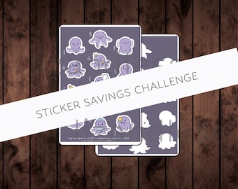 GET A GRIP Cute Octopus Sticker Savings Challenge  | Matte Sticker Savings Challenge | Save With Stickers | Cash Envelopes