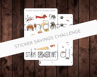 STAY PAWSITIVE Dog Puppy Savings Challenge  | Sticker Savings Challenge | Cash Budgeting | Save With Stickers