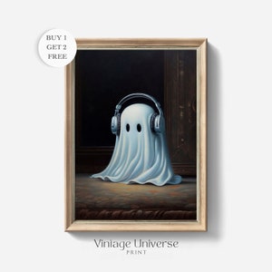 Ghost Art Print | Ghost Printable Art | Ghost Painting | Dark Academia Decor | Ghost Spooky Wall Decor | Halloween Wall Art | Ghost Print