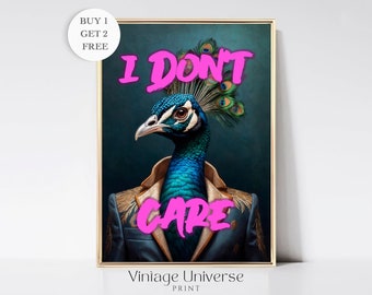 Peacock Painting | Altered Animal Painting | Altered Art Print | Peacock Victorian Print Wall Art | Altered Painting | Printable