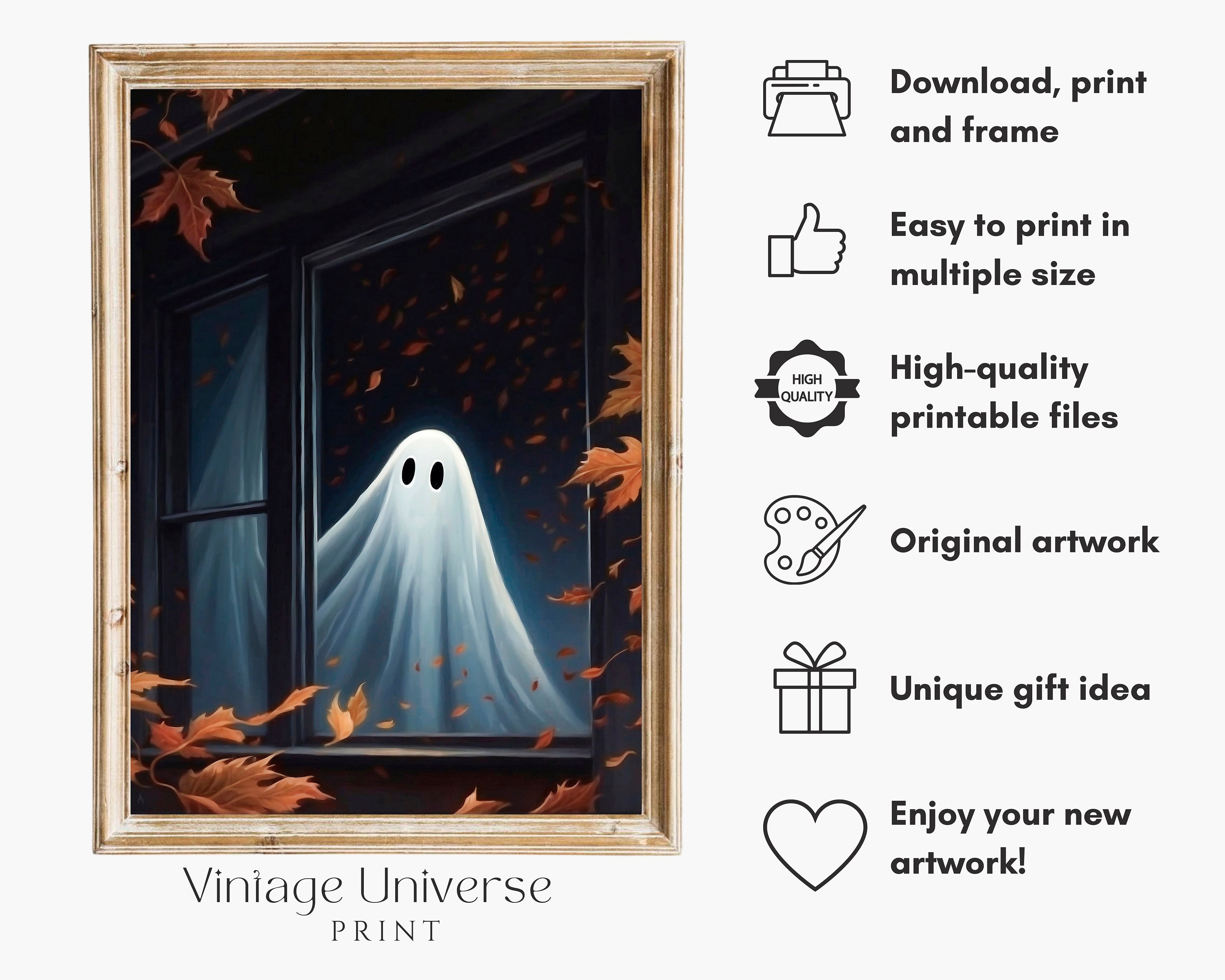 Draußen Vor Dem Fenster Sitzen Die Gespenster Geist im Fenster Druck Gespenst Wandkunst Dark - Etsy.de