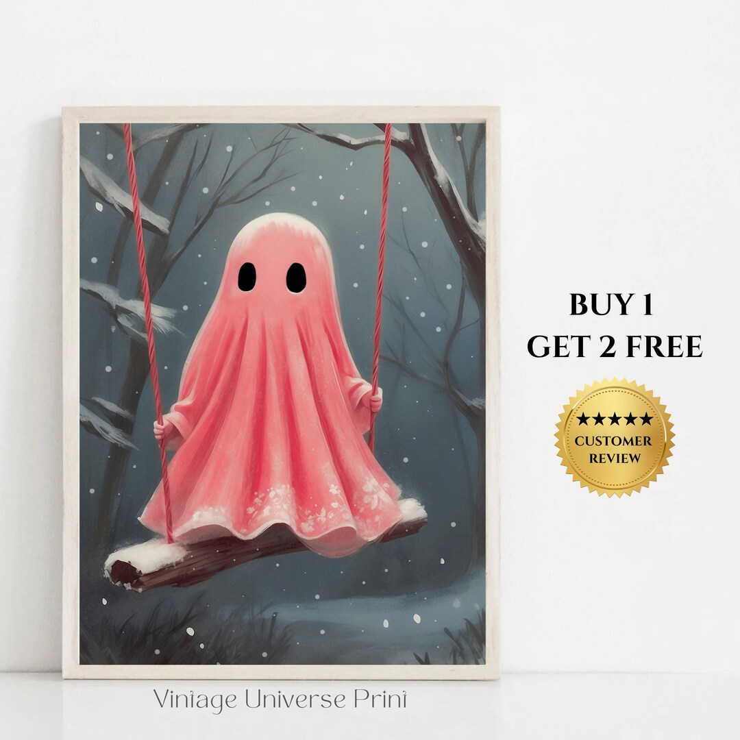 Halloween Schaukel Geist Deko - Niedlicher Geist Mit Gruseligem Gesicht