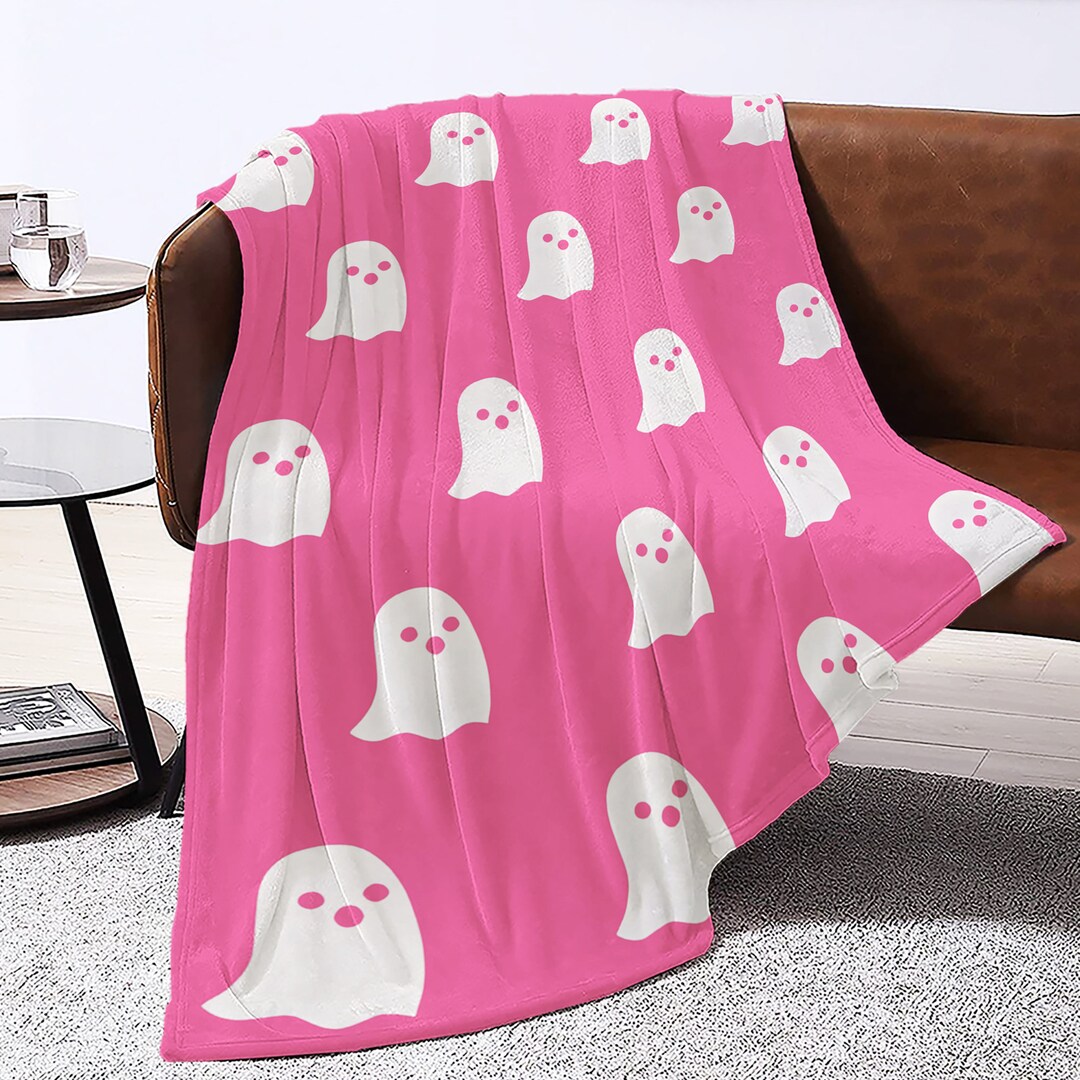 Kawaii Spooky Blanket Cute Ghost Blanket Halloween Party Etsy