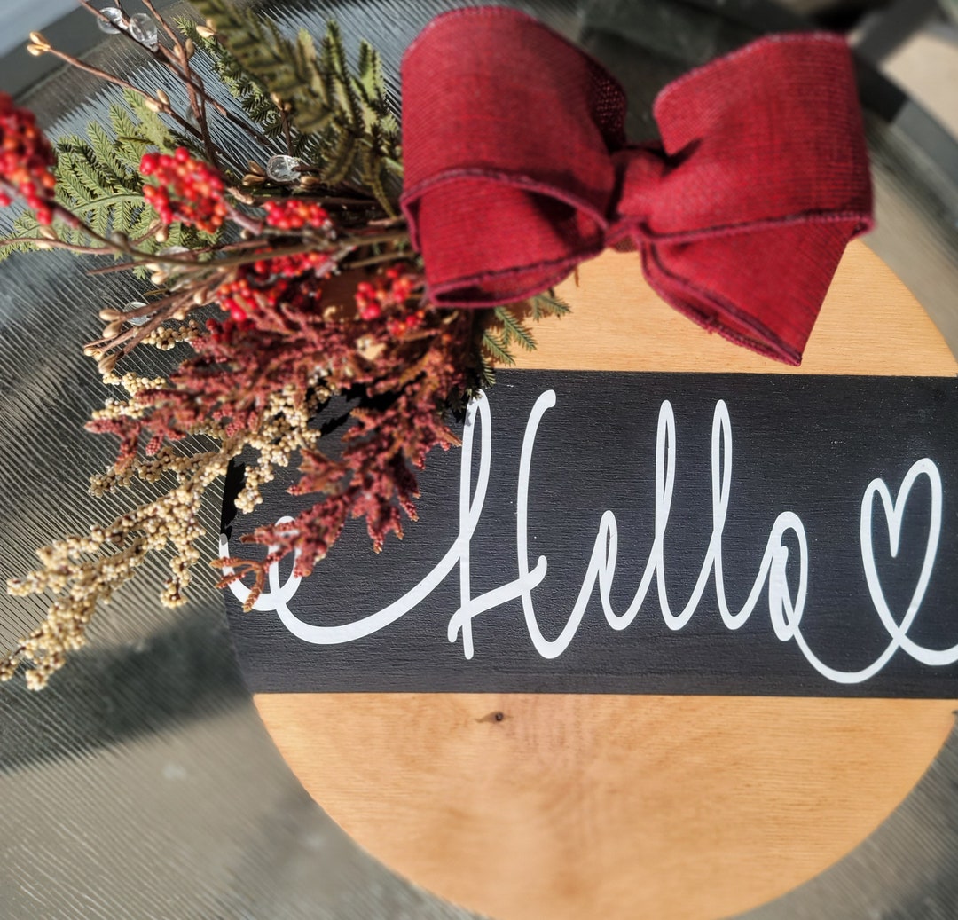 Round Wood Door Signs Etsy