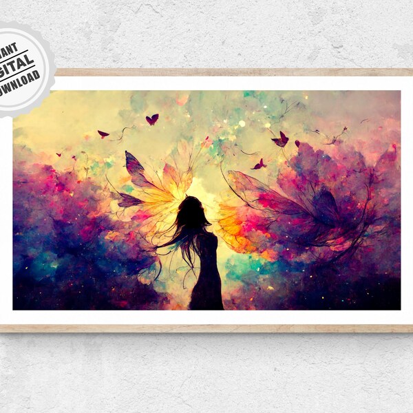 Flower Woman Burst - Spiritual Print Powerful Wall Art Inspirational Poster Psychedelic Painting