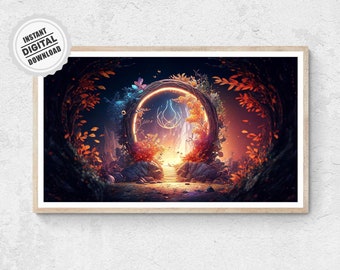 Love Portal Poster - Mystical Spiritual Wall Art Print Inspirational Light Painting