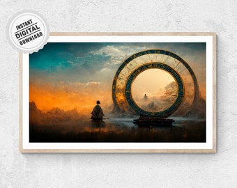 Wheel of Time Print - Spiritual Wall Art Fantasy Painting Aes Sedai Poster