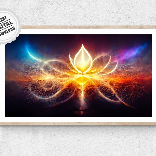 Kundalini Energy Poster - Psychedelic Print Yoga Wall Art Decor Digital Spiritual Energy Painting