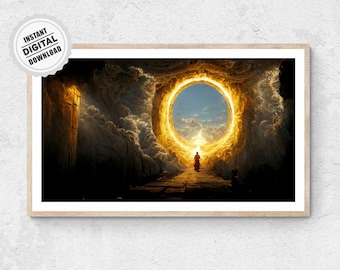 Spiritual Wall Art - Light Portal Digital AI Poster Visionary Esoteric Sacred Print Decor
