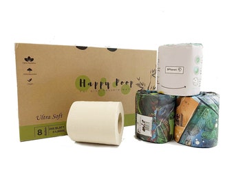 Paquet de papier toilette en bambou de 8 | Papier toilette en bambou durable | Il n'y a pas de planète B | Durable | Papier toilette
