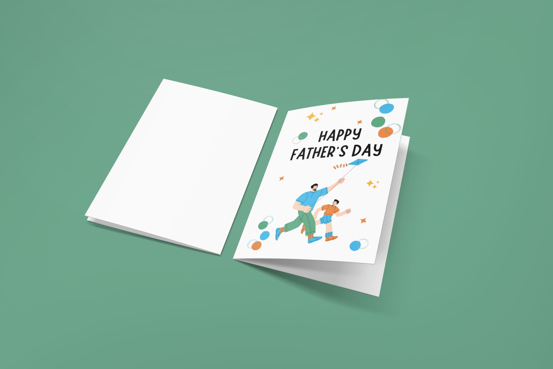 5 Printable Fathers Day Card, Greeting and Wishes Set of Cards for Dad