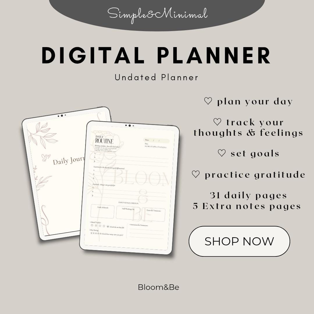 Daily Routine Journal.pdf Digital Daily Routine Journal | Planner | Monthly Journal | Practice ...