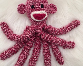 NICU octopus, preemie octopus, newborn octopus, crocheted octopus, newborn plushie, baby shower gift, sock monkey