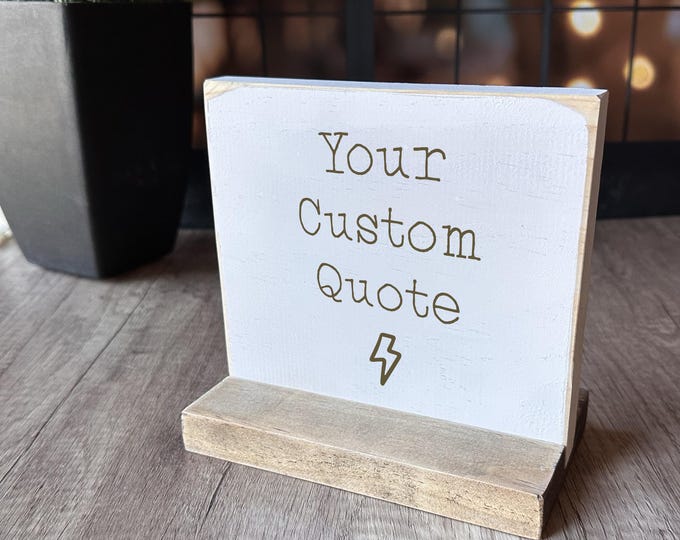 Custom Engraved Wood Desk Sign, Personalized Quote Decor - Etsy