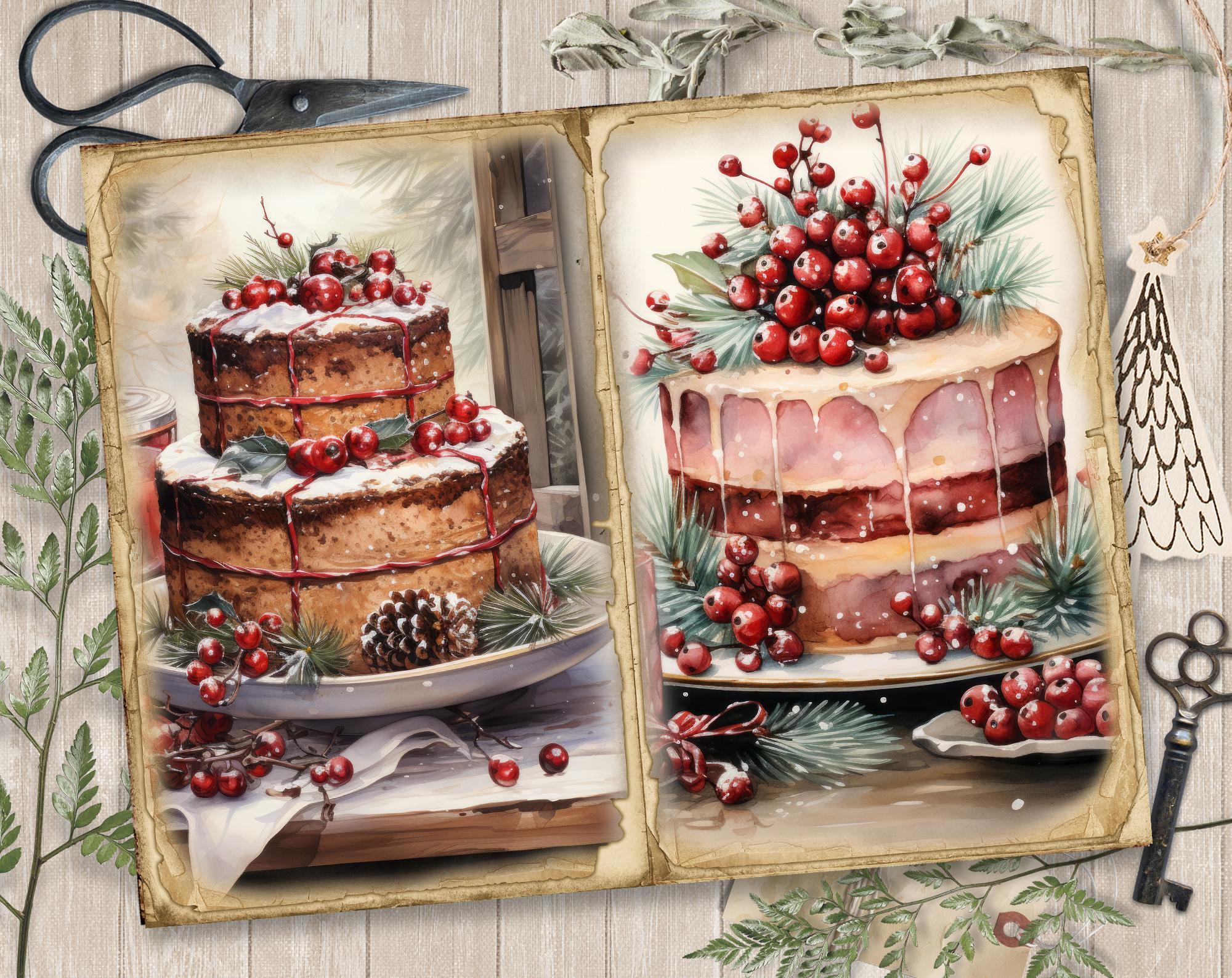 Rustic Red Christmas Junk Journal Pages, Ephemera, Scrapbook Printable ...