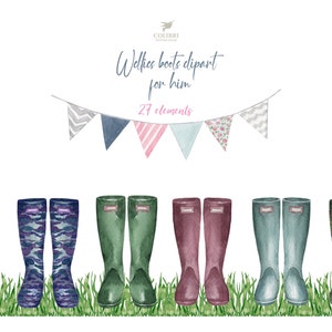 Gepersonaliseerde clipart, regenlaarzen clipart voor hem, Wellington Boot clipart, regenlaarzen clipart, familie regenlaarzen clipart, png