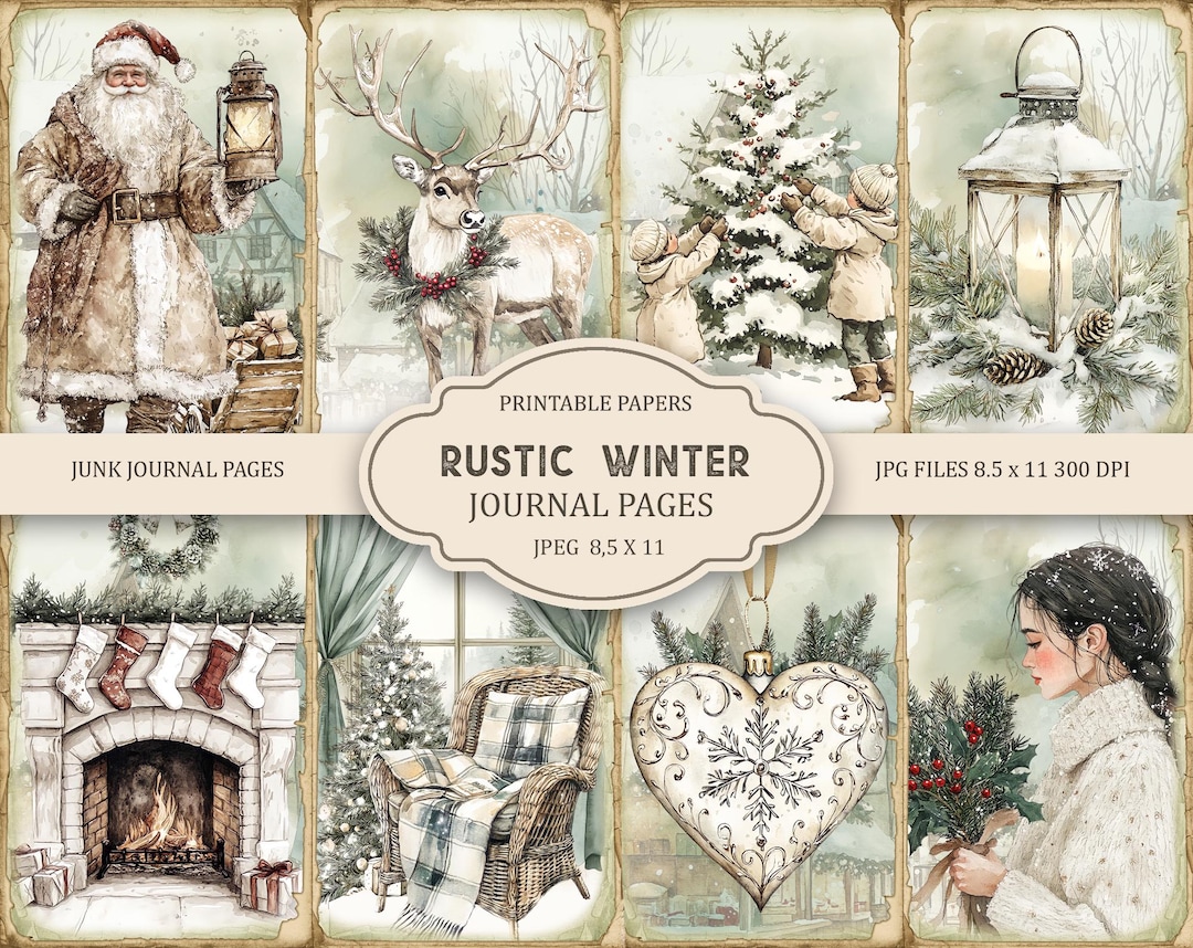 Rustic Winter Junk Journal Printable Pages, Junk Journal Kit, Scrapbook ...