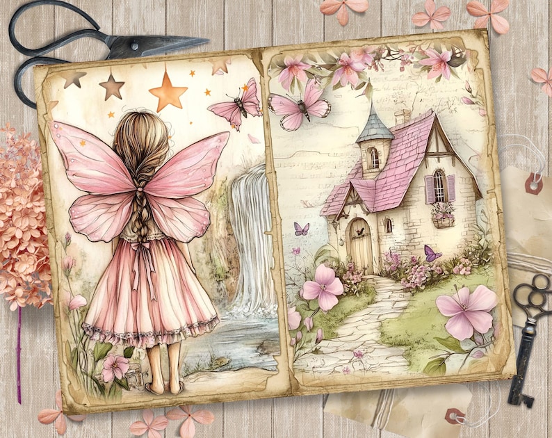 Fairy Garden Junk Journal Kit: Printable Scrapbook Pages, Fairies ...