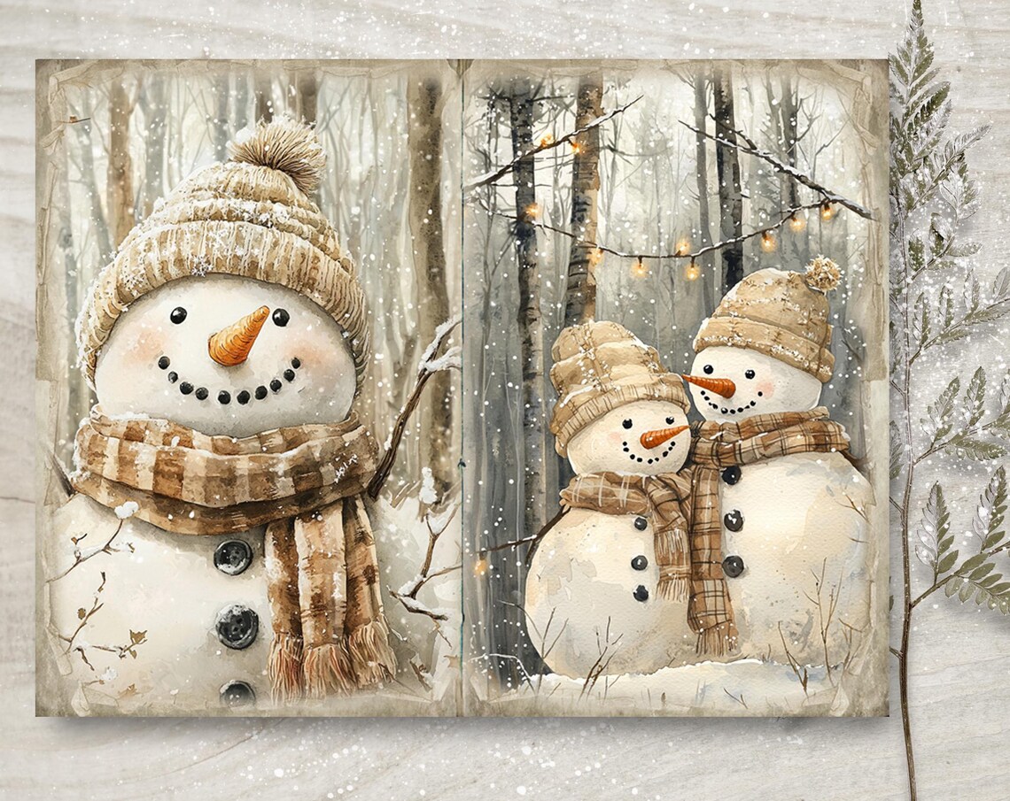 Forest Christmas Junk Journal Kit: Printable Scrapbook Pages (JPG, PDF ...