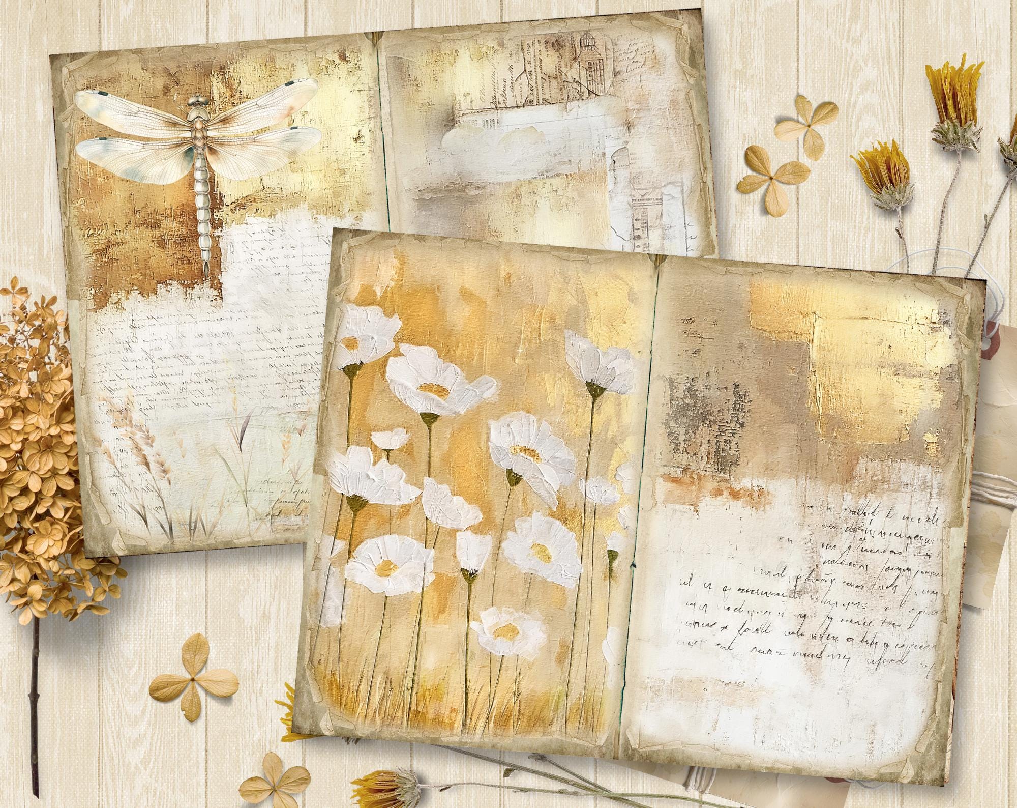 Golden Moments Rustic Junk Journal Printable Pages, Junk Journal Kit ...