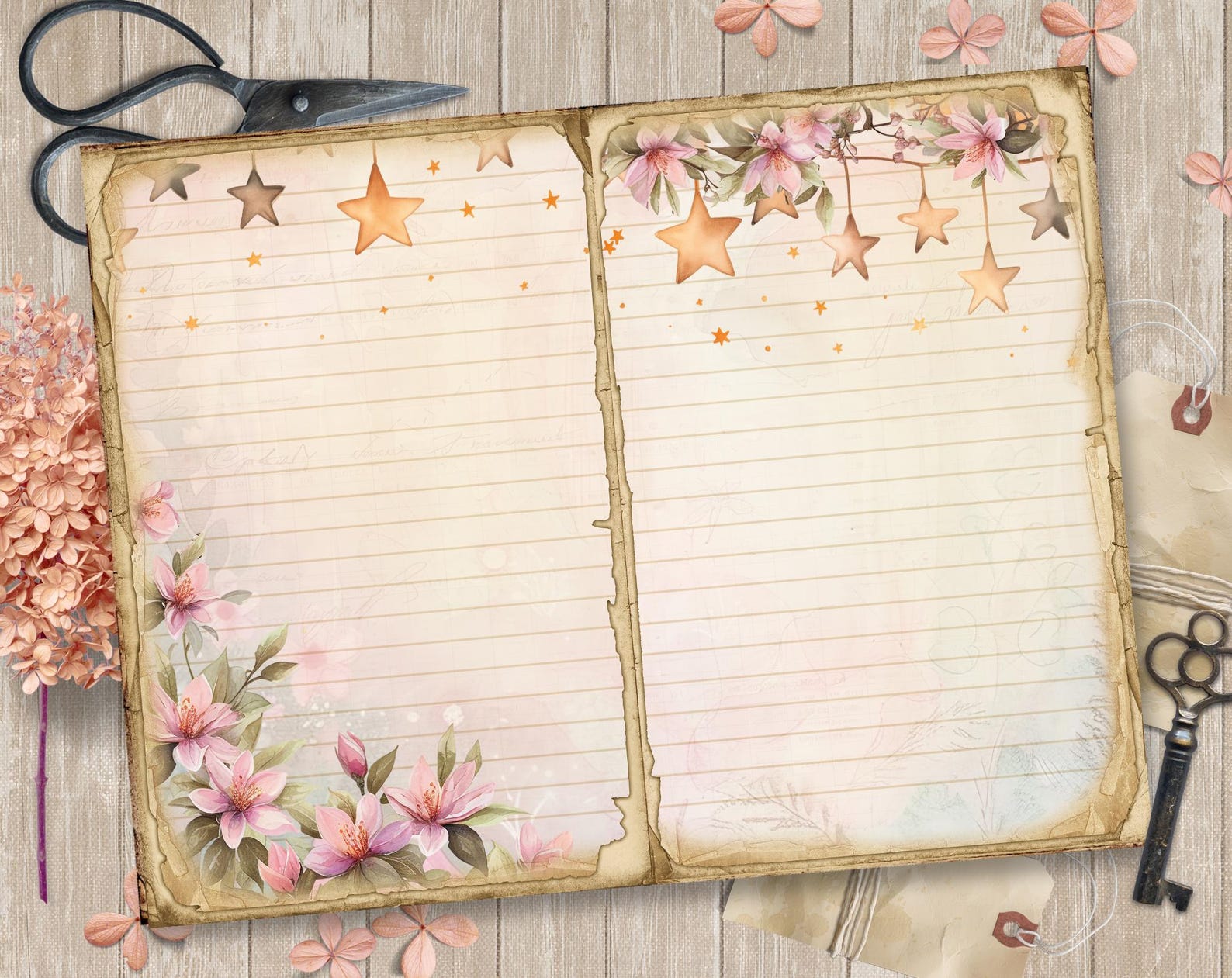 Fairy Garden Junk Journal Kit: Printable Scrapbook Pages, Fairies ...