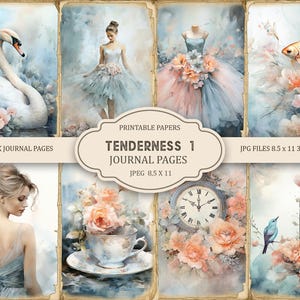 Tederheid 1 afdrukbare pagina's ongewenste dagboek, Junk Journal Kit, Afdrukbare plakboek, Afdrukbaar papier, Digitale collage, Instant Download