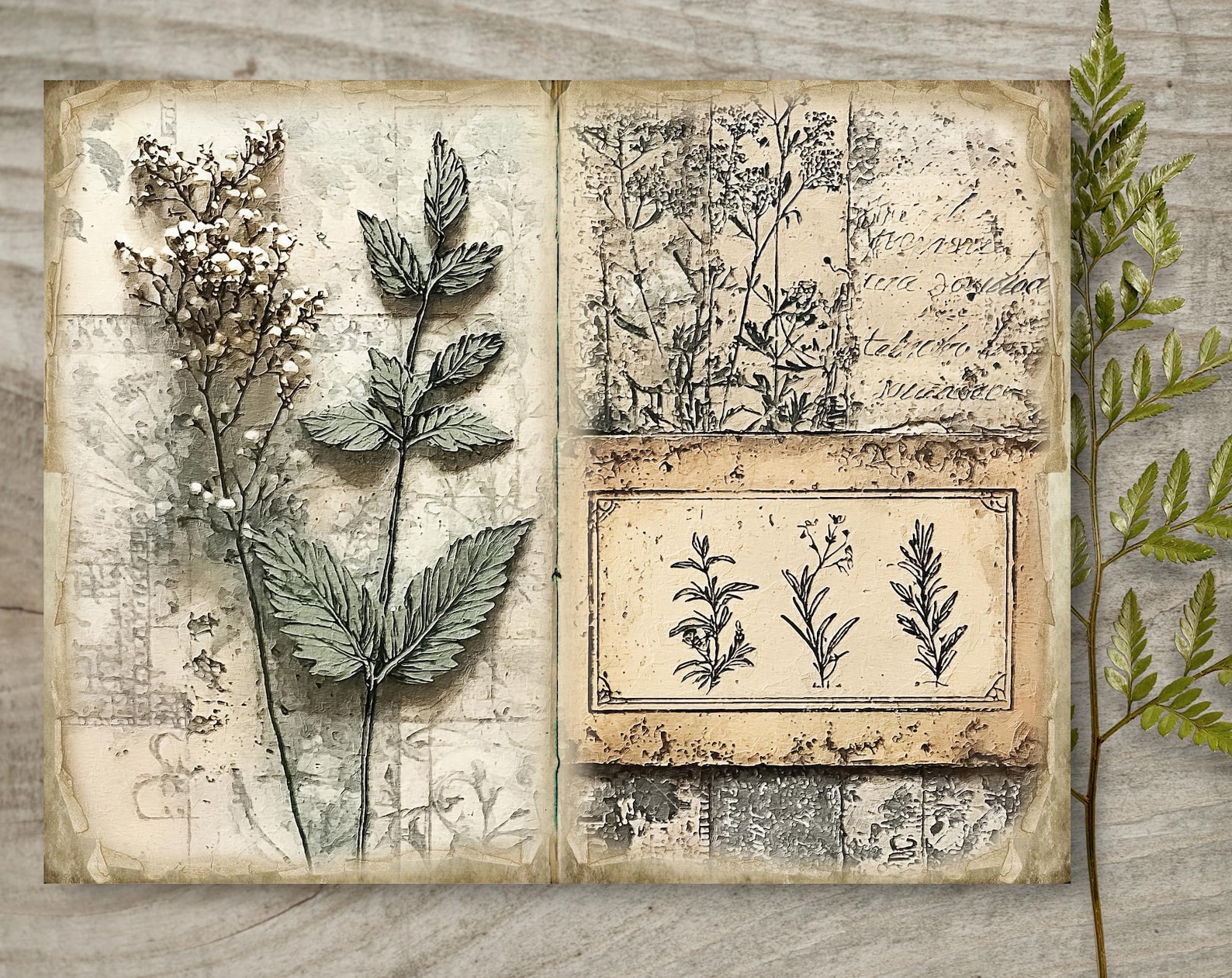 Vintage Herbs 2 Junk Journal Printable Pages, Junk Journal Kit ...