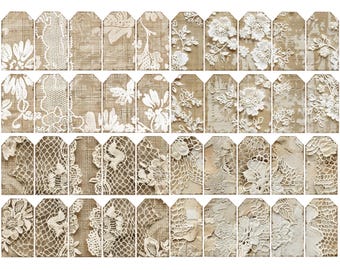 Lace Tags Printable,  Victorian Ephemera Labels (Digital Download)