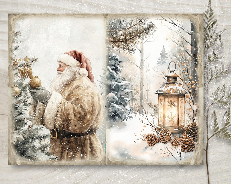 Forest Christmas Junk Journal Kit: Printable Scrapbook Pages (JPG, PDF ...