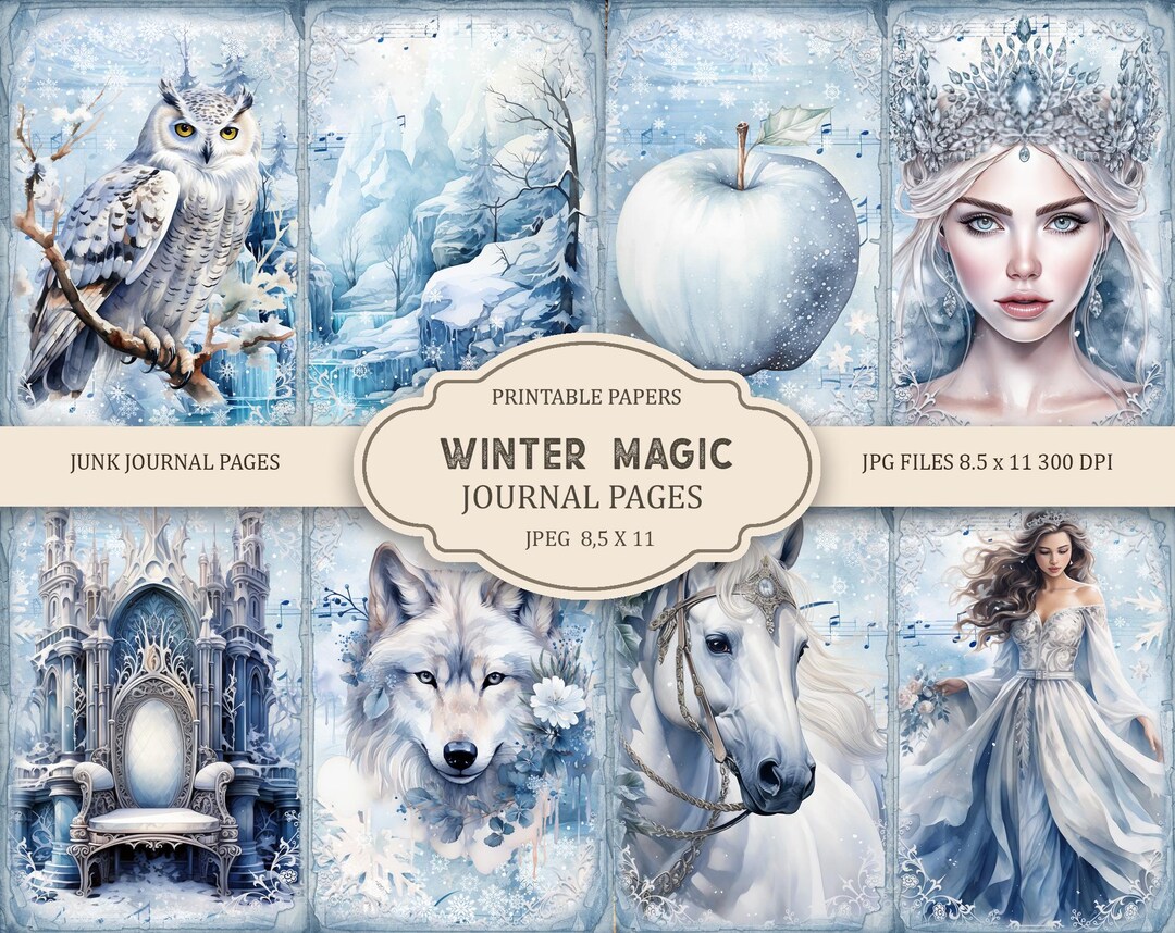 Winter Magic 1 Junk Journal Printable Pages, Junk Journal Kit ...