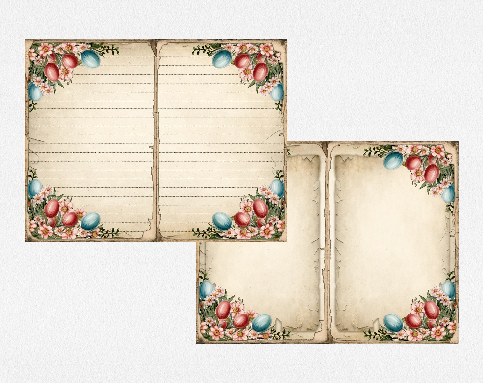Antiqu Easter Junk Journal Pages, Easter Digital Paper Scrapbooking ...