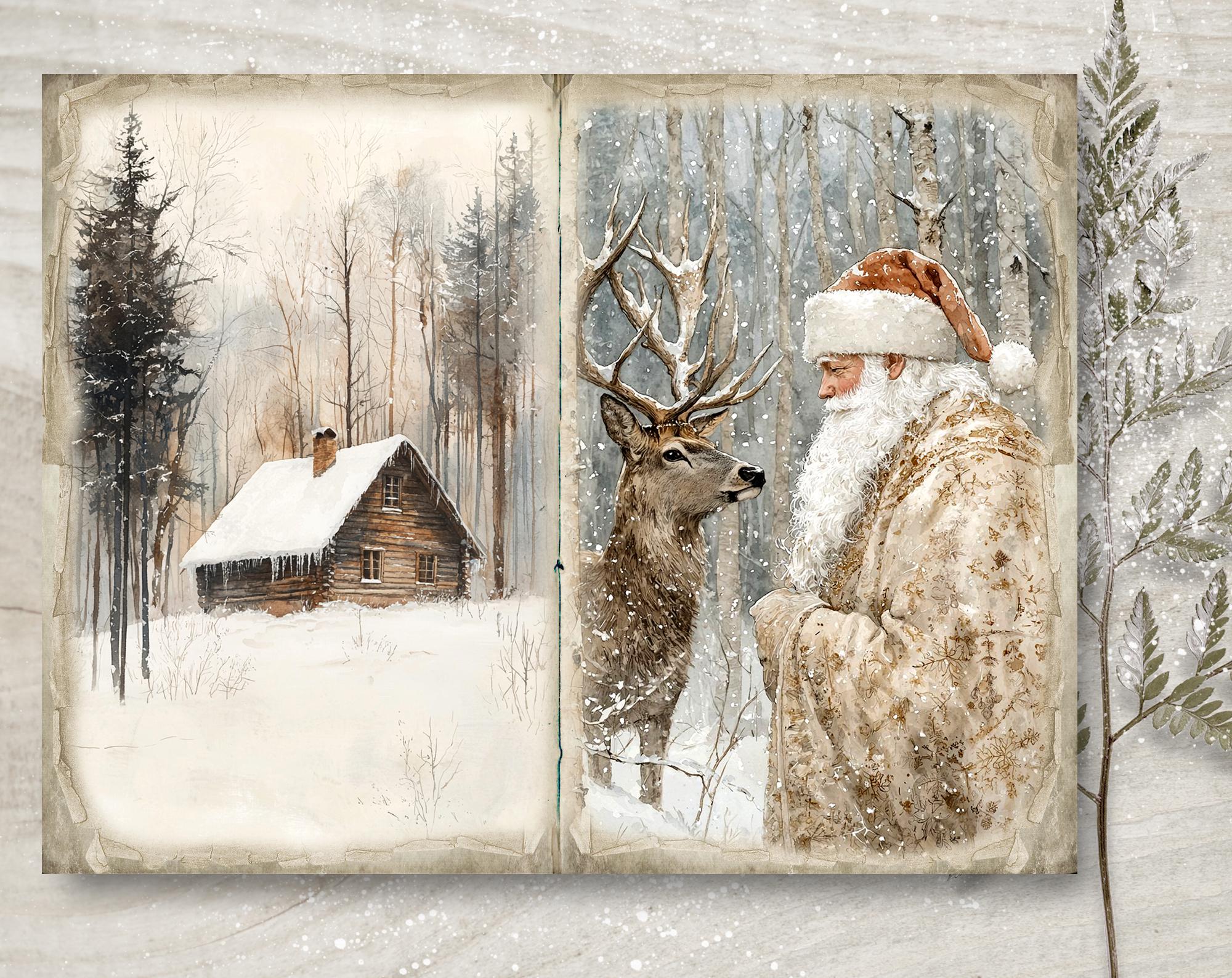 Forest Christmas Junk Journal Kit: Printable Scrapbook Pages (JPG, PDF ...