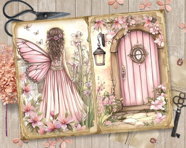 Fairy Garden Junk Journal Kit: Printable Scrapbook Pages, Fairies ...