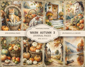 Warm Autumn Junk Journal Kit: Printable Scrapbook Pages (PDF), Part 3