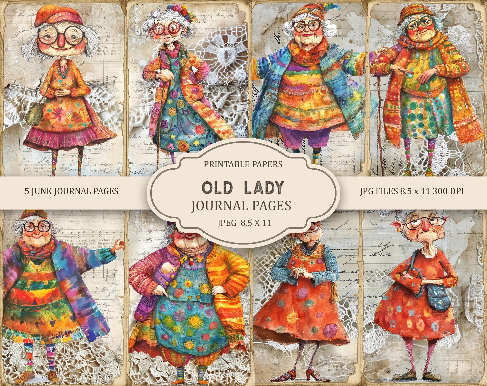 knee length dresses for ladies 4E's Novelty Old Lady Costume for Kids 5 Pcs Set for 100 Days of School Grandma Dress-Up